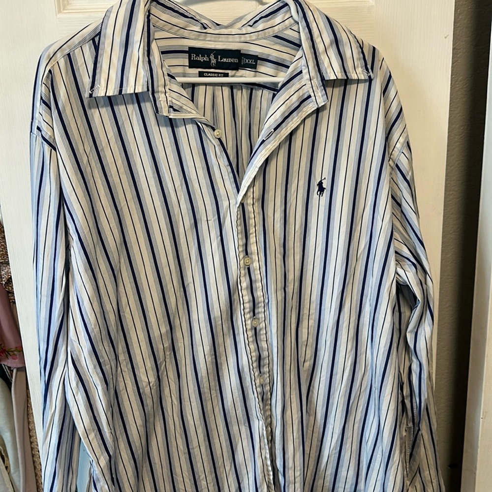Ralph Lauren - XXL blue and white striped button down